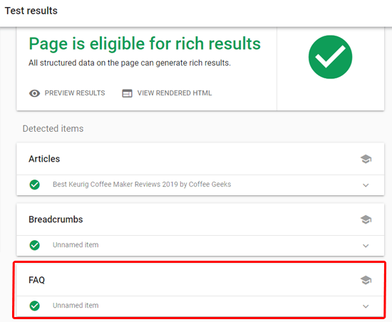 Learn How to Add FAQ Schema to Your WordPress Website 20 Test Your WordPress FAQ Schema Results