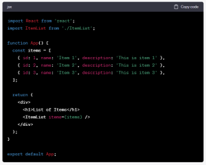 ChatGpt example in JavaScript React