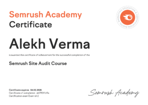 Semrush Site Audit Certified