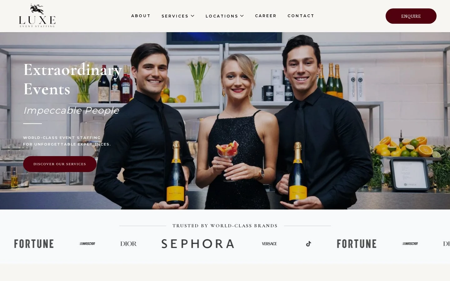 Website Design - Luxury Event Staffing website design Luxury Event Staffing website design